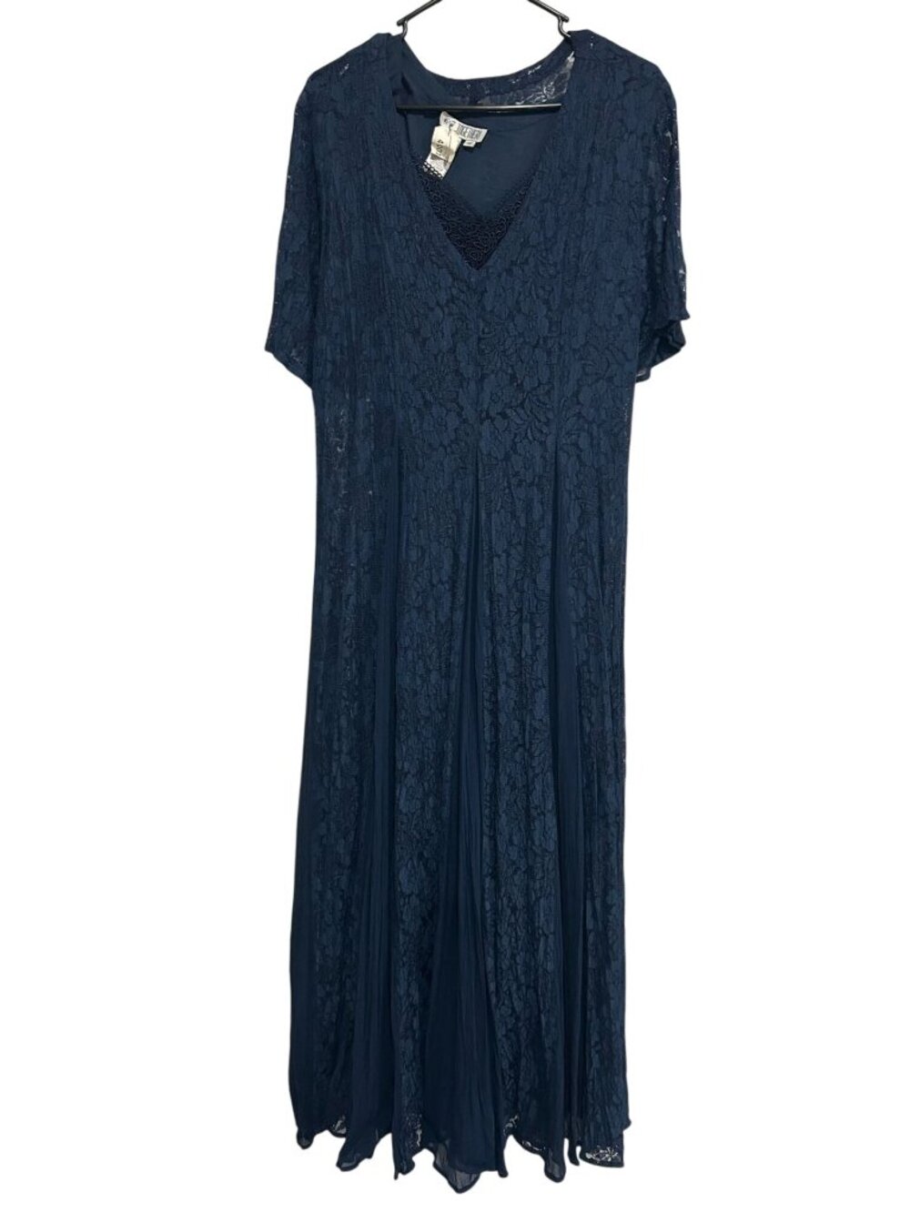 Together 16 Navy Blue Lace V-Neck Maxi Dress Lined Romanticcore Elegant Coquette